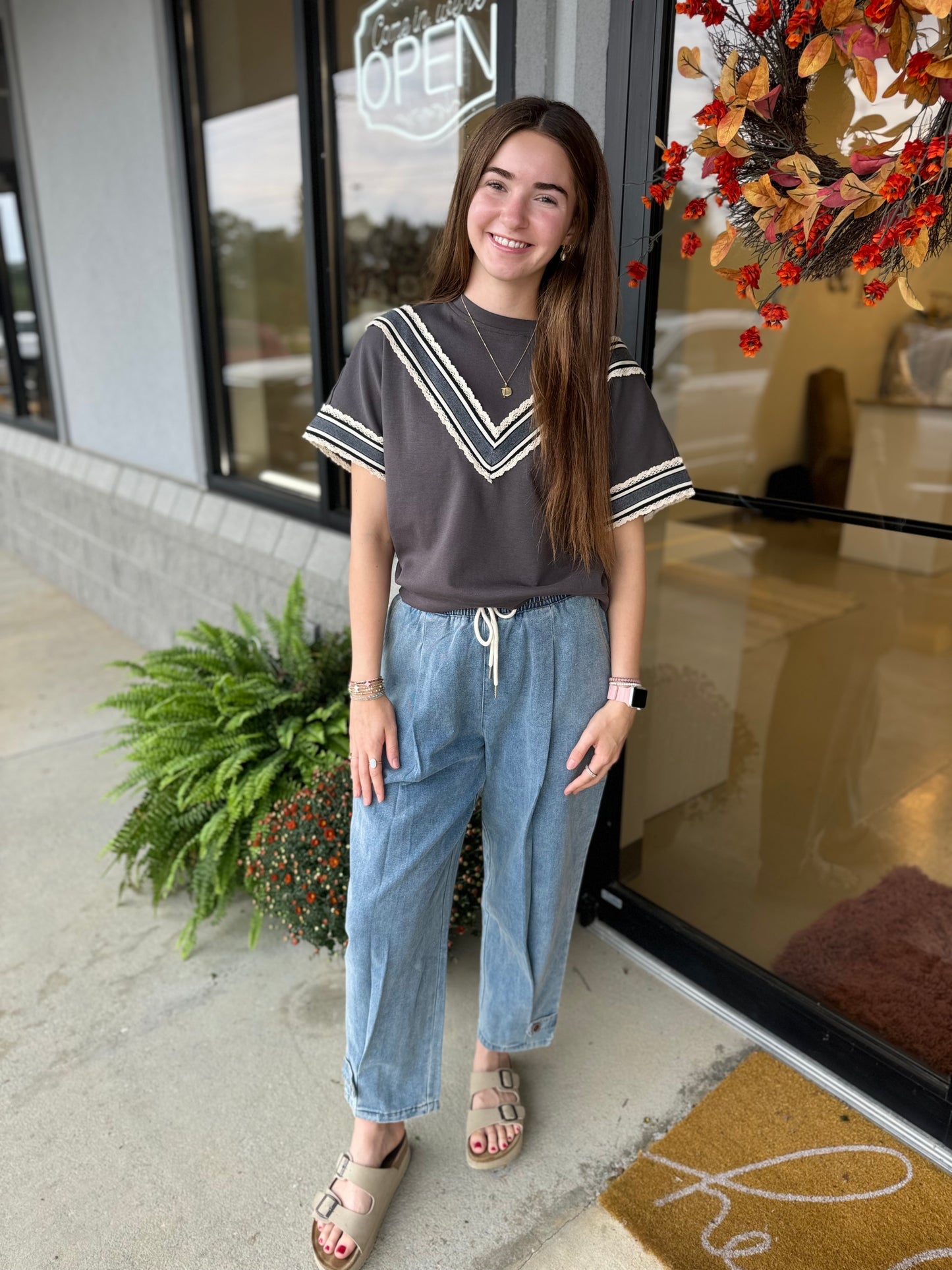 Denim Barrel Fit Pants