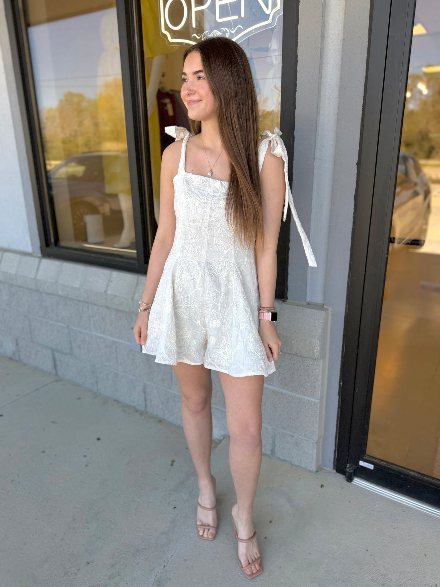 Floral Embroidered Romper