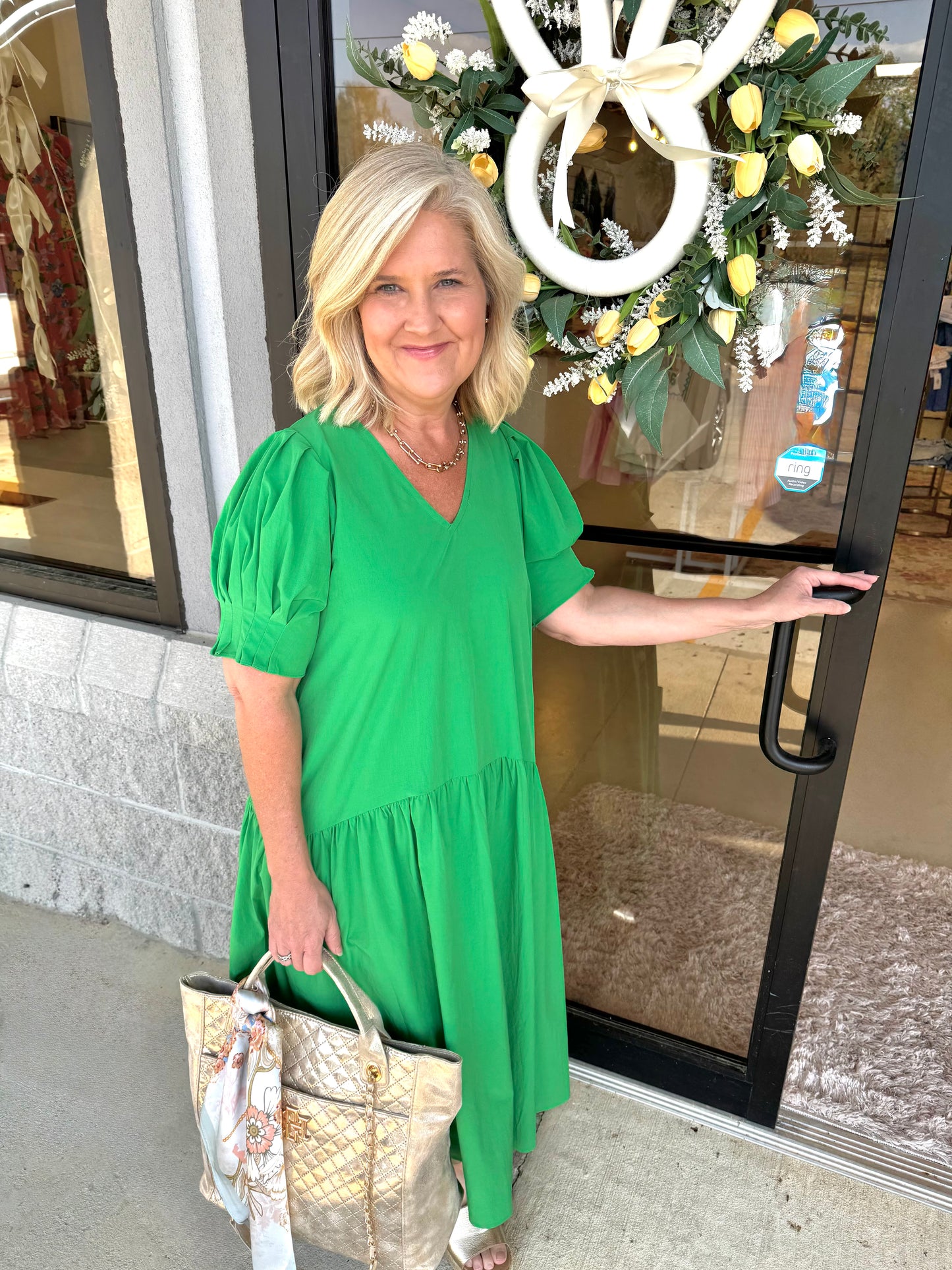 Pop of Green Maxi Dress