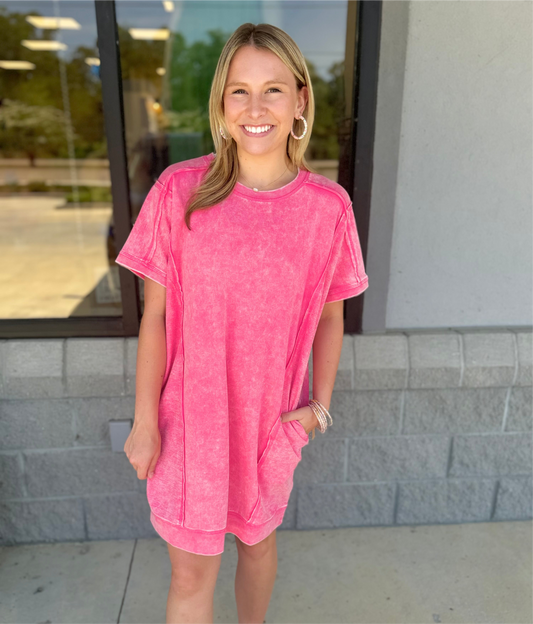 Acid Washed Tee Shirt Dress