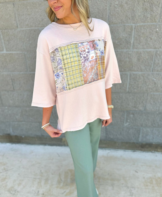 Pink Quilted Patchwork Top